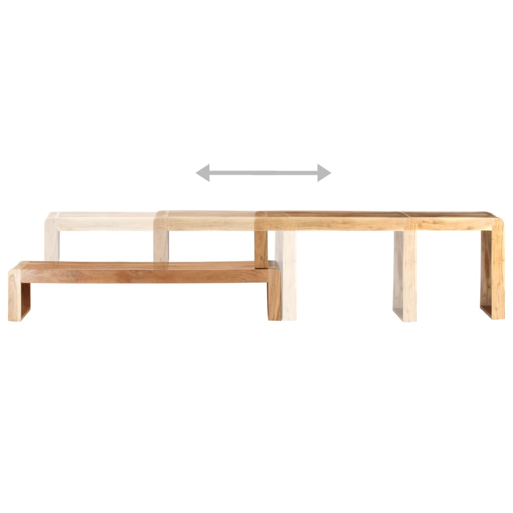 vidaXL 2 Piece TV Cabinet Solid Acacia Wood