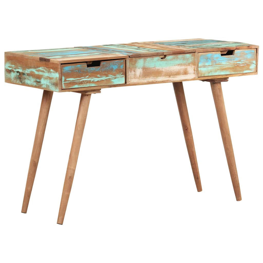 323591 vidaXL Dressing Table with Mirror 112x45x76 cm Solid Reclaimed Wood