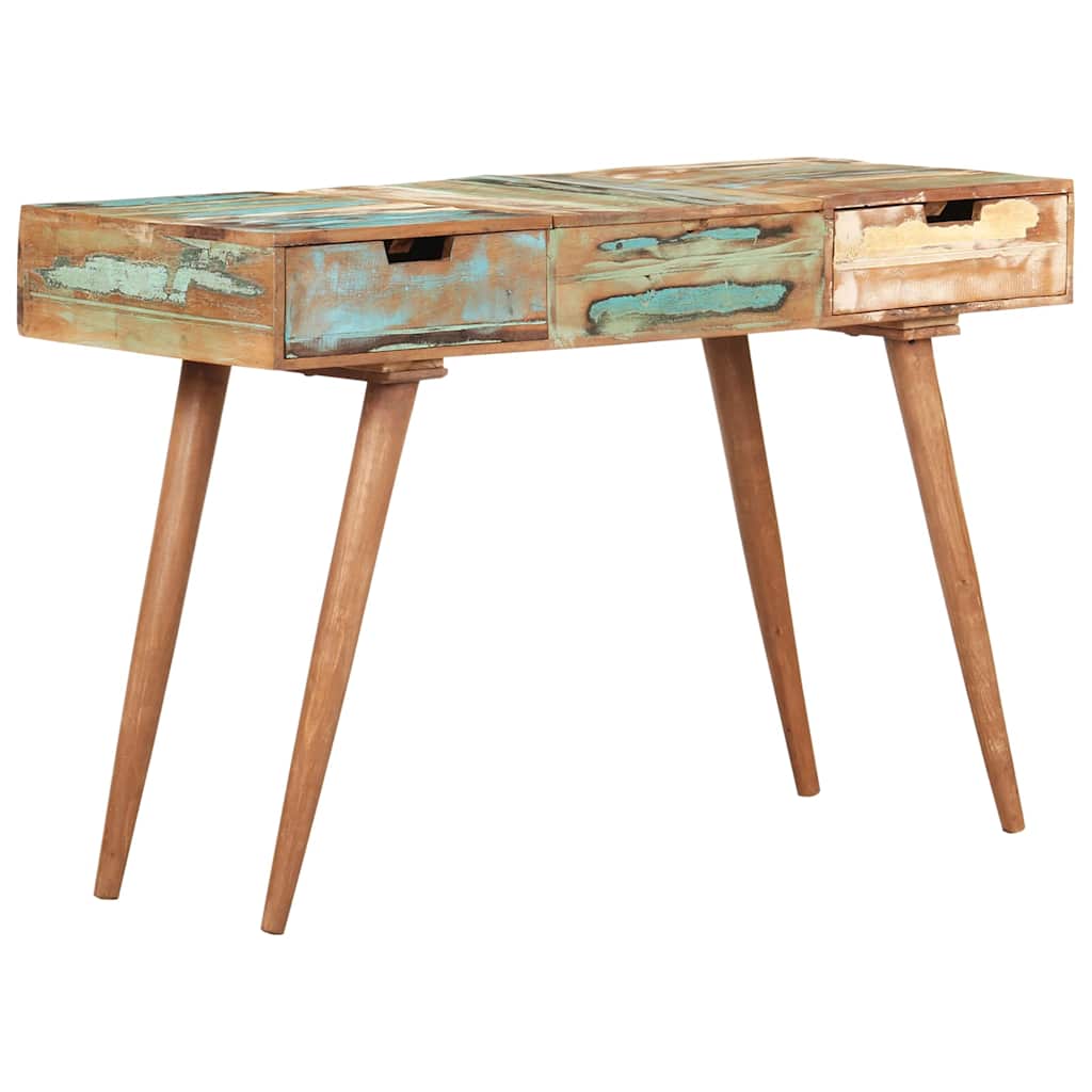 323591 vidaXL Dressing Table with Mirror 112x45x76 cm Solid Reclaimed Wood