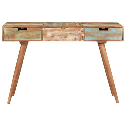 323591 vidaXL Dressing Table with Mirror 112x45x76 cm Solid Reclaimed Wood