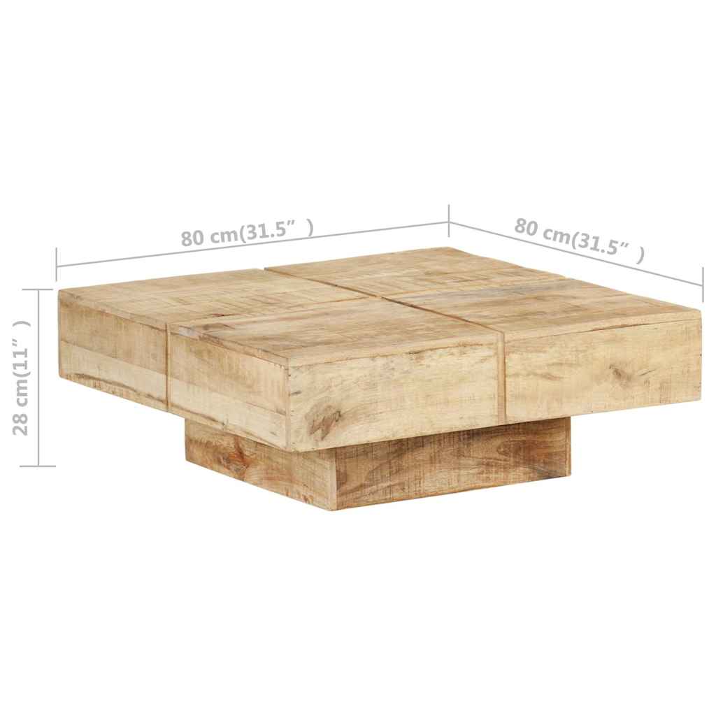 vidaXL Coffee Table 80x80x28 cm Solid Mango Wood