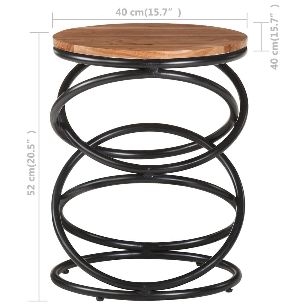 vidaXL End Table 40x40x52 cm Solid Acacia Wood