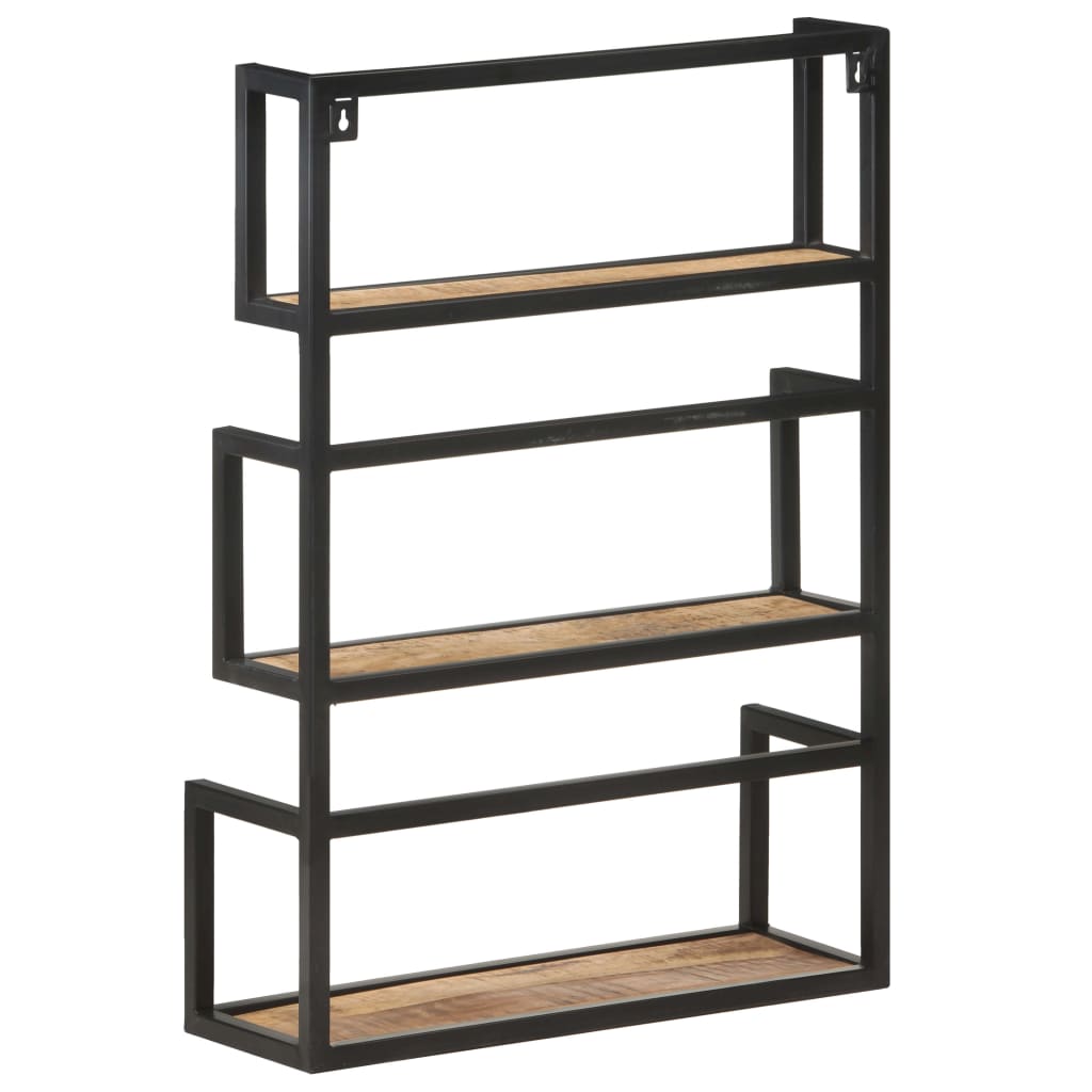 vidaXL Wall Shelf 60x20x85 cm Rough Mango Wood