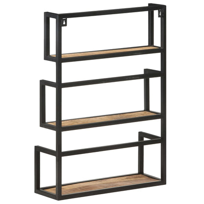 vidaXL Wall Shelf 60x20x85 cm Rough Mango Wood