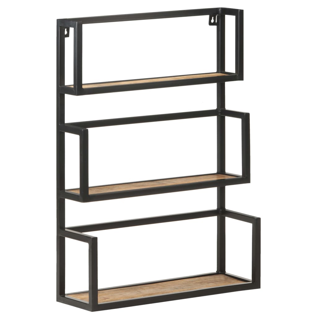 vidaXL Wall Shelf 60x20x85 cm Rough Mango Wood