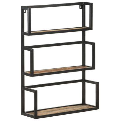 vidaXL Wall Shelf 60x20x85 cm Rough Mango Wood