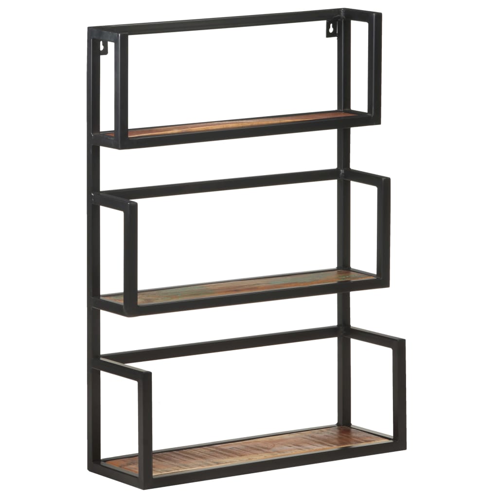 vidaXL Wall Shelf 60x20x85 cm Solid Reclaimed Wood