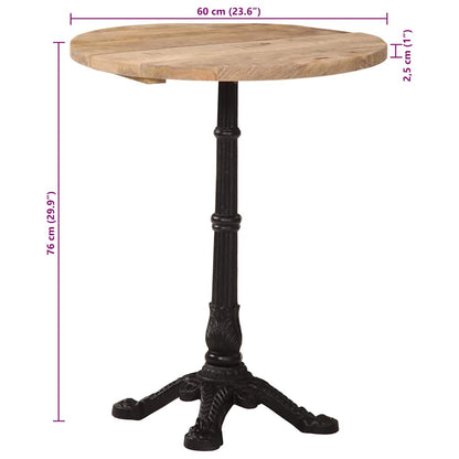 vidaXL Bistro Table Ø60x76 cm Rough Mango Wood