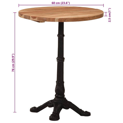 vidaXL Bistro Table Ø60x76 cm Solid Acacia Wood