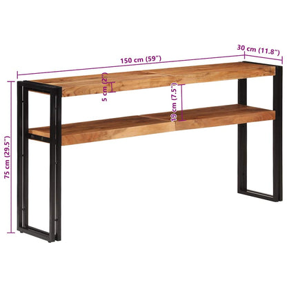 321103 vidaXL Console Table 150x30x75 cm Solid Acacia Wood
