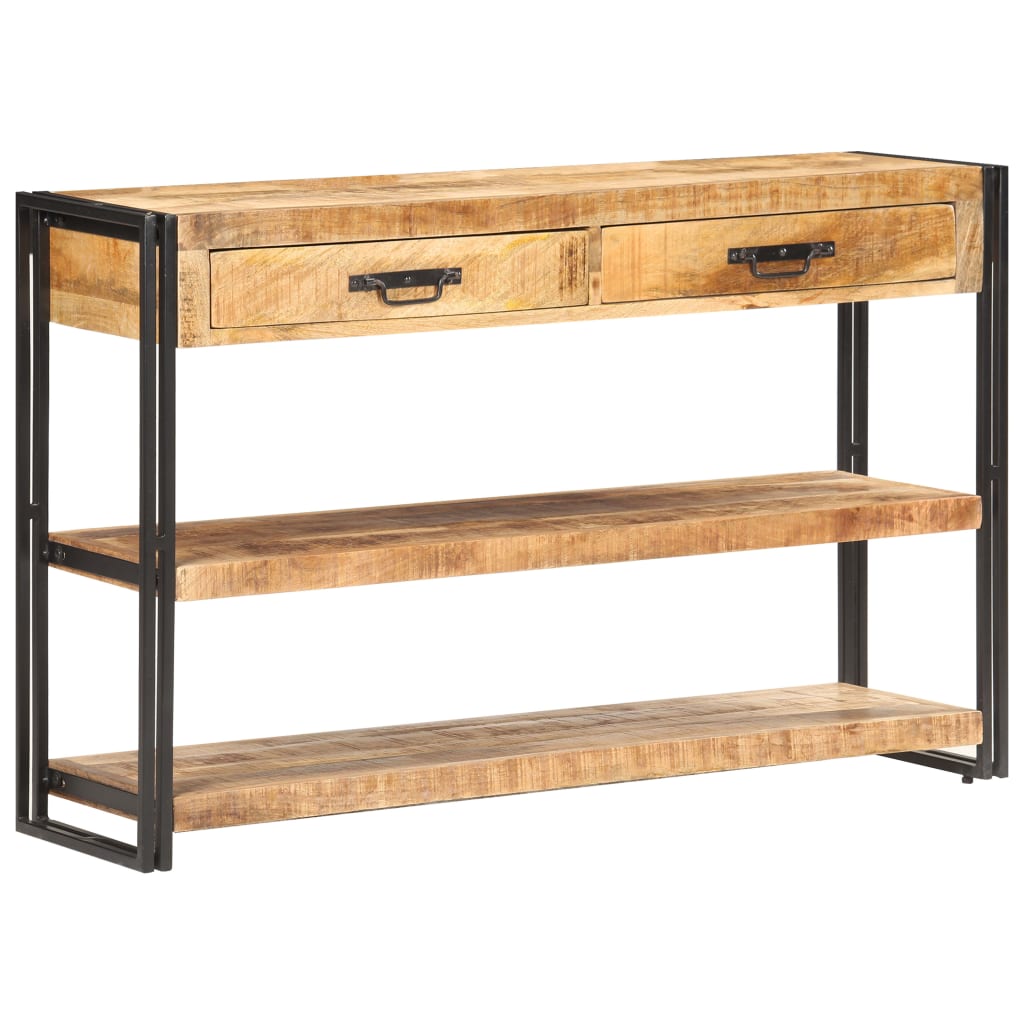 vidaXL Sideboard 120x30x75 cm Solid Rough Mango Wood
