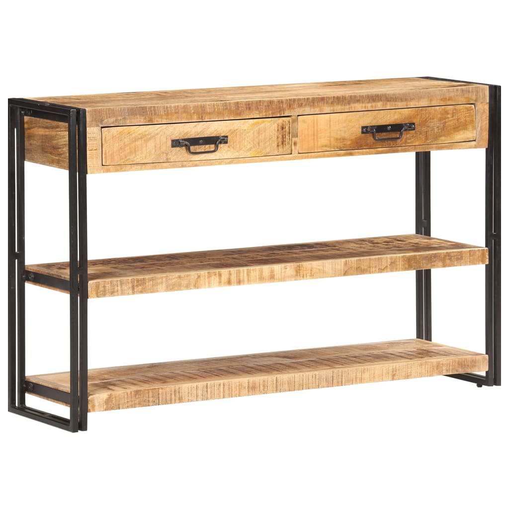 vidaXL Sideboard 120x30x75 cm Solid Rough Mango Wood