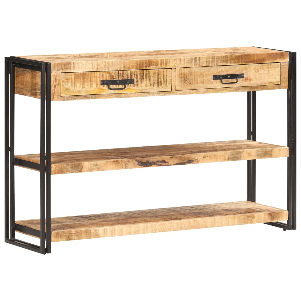 vidaXL Sideboard 120x30x75 cm Solid Rough Mango Wood