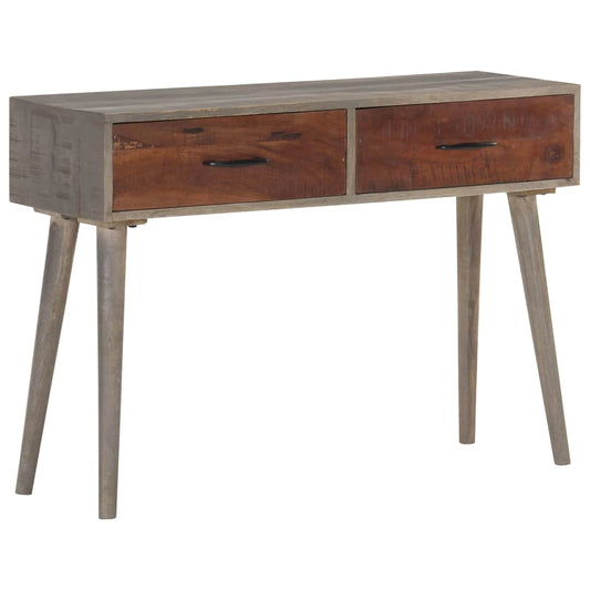 321807 vidaXL Console Table Grey 110x35x75 cm Solid Rough Mango Wood