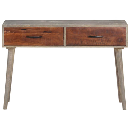 321807 vidaXL Console Table Grey 110x35x75 cm Solid Rough Mango Wood