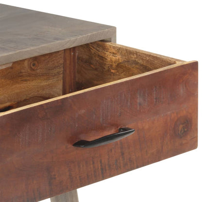 vidaXL Console Table Grey 110x35x75 cm Solid Rough Mango Wood