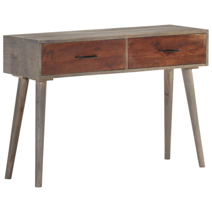 321807 vidaXL Console Table Grey 110x35x75 cm Solid Rough Mango Wood