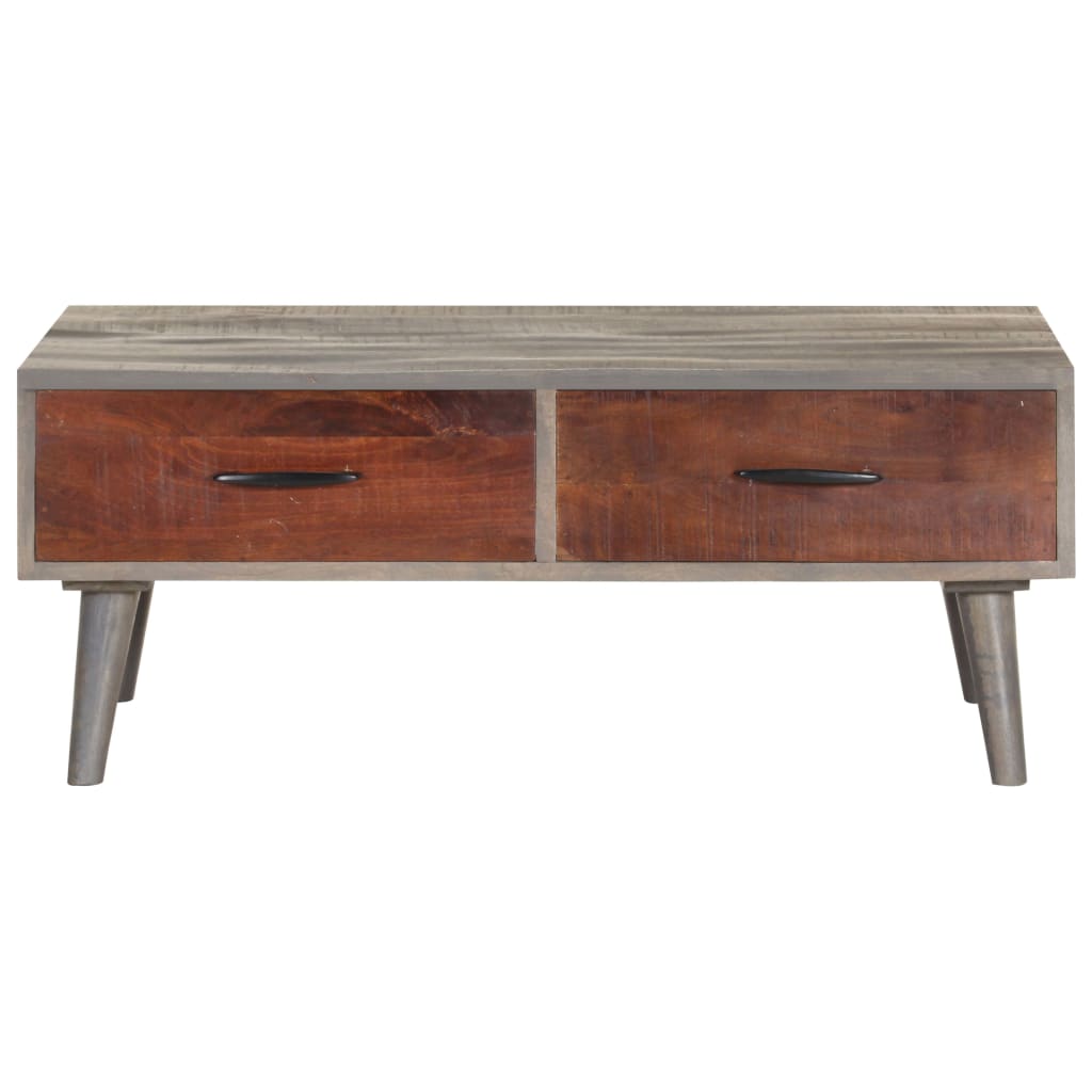 321808 vidaXL Coffee Table Grey 100x60x40 cm Solid Rough Mango Wood