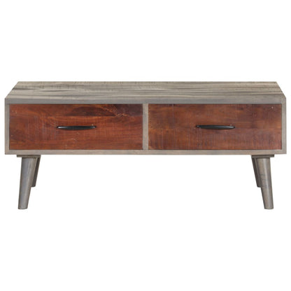 321808 vidaXL Coffee Table Grey 100x60x40 cm Solid Rough Mango Wood
