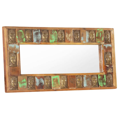vidaXL Mirror with Buddha Cladding 110x50 cm Solid Reclaimed Wood