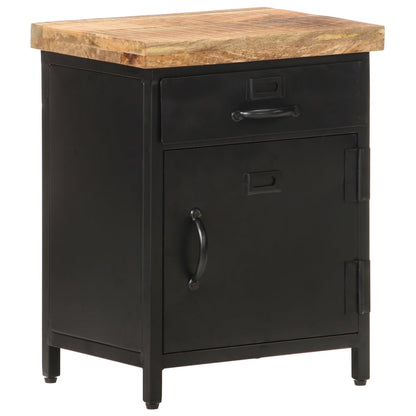 vidaXL Bedside Cabinet | Black and natural wood