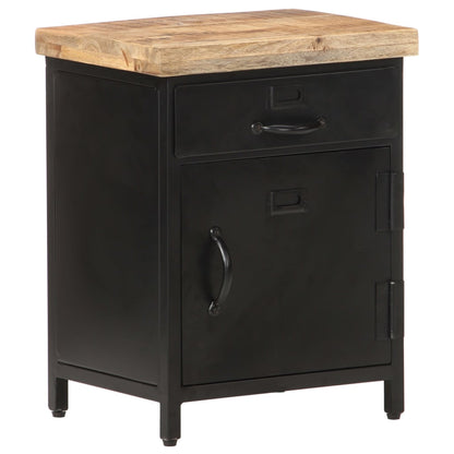 vidaXL Bedside Cabinet | Black and natural wood