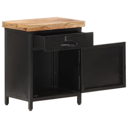 vidaXL Bedside Cabinet | Black and natural wood