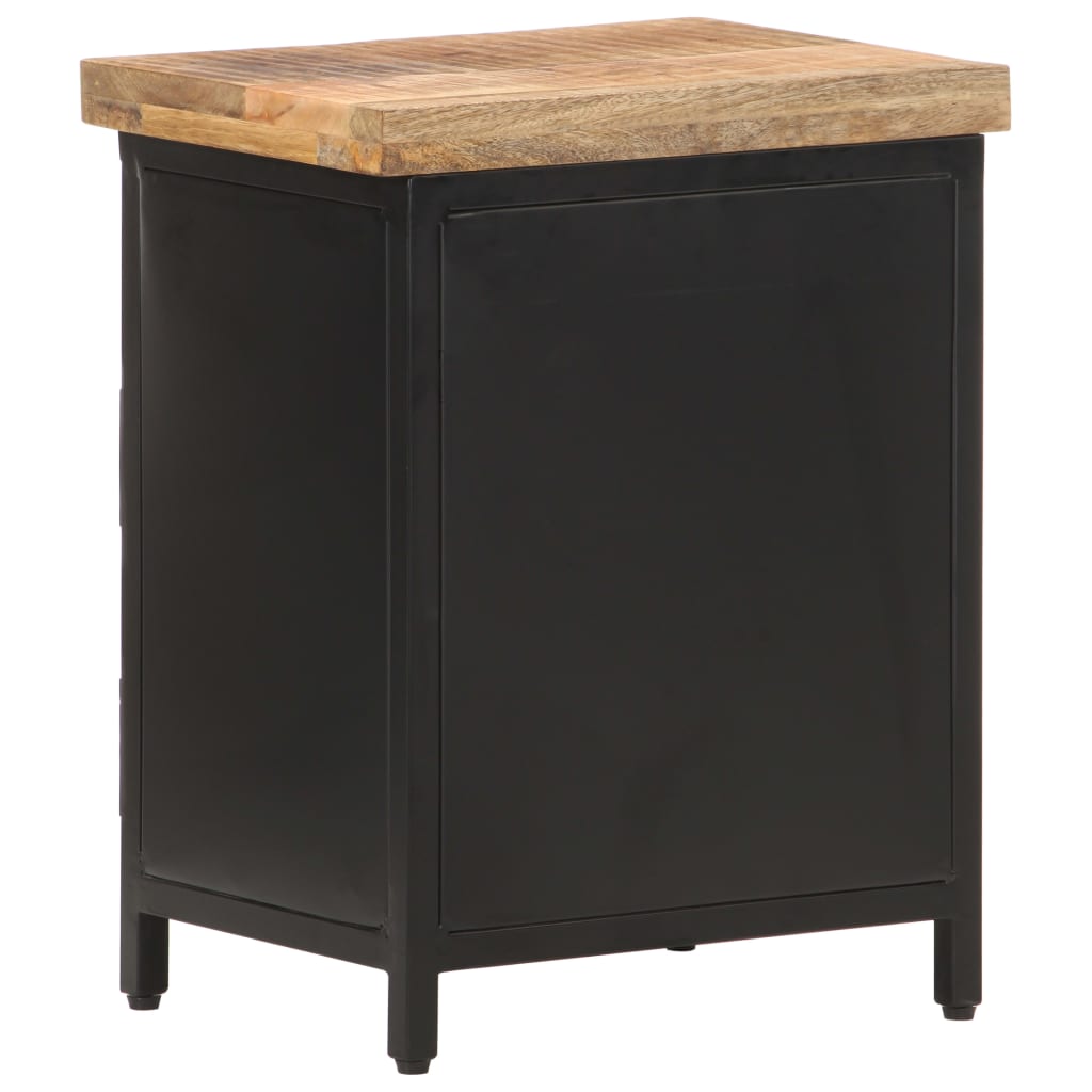 vidaXL Bedside Cabinet | Black and natural wood