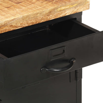 vidaXL Bedside Cabinet | Black and natural wood