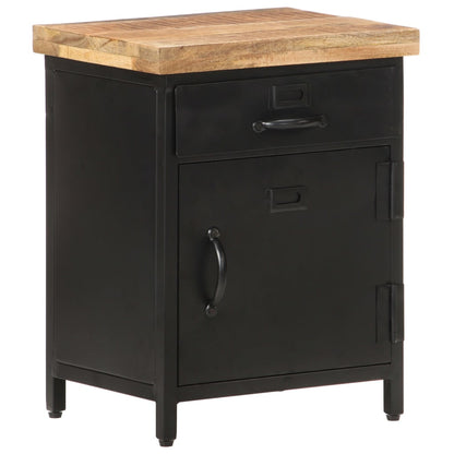 vidaXL Bedside Cabinet | Black and natural wood