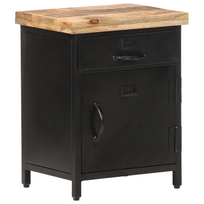 vidaXL Bedside Cabinet | Black and natural wood