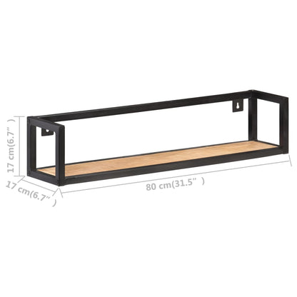 vidaXL Wall Shelves 2 pcs 80 cm Rough Mango Wood