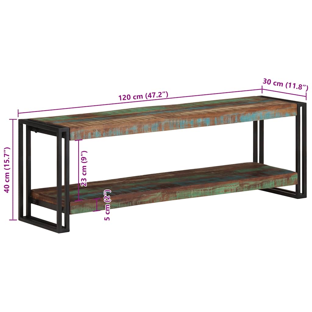 vidaXL TV Cabinet 120x30x40 cm Solid Reclaimed Wood