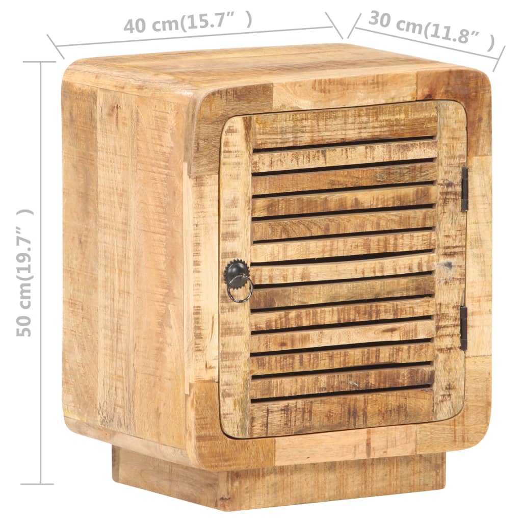 vidaXL Bedside Cabinet 40x30x50 cm Rough Mango Wood