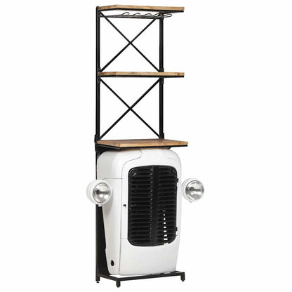 320487 vidaXL Tractor Wine Cabinet White 49x31x172 cm Rough Mango Wood