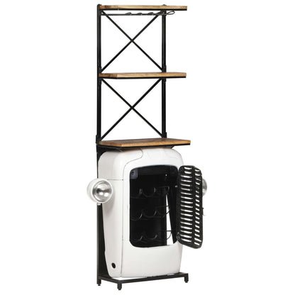 vidaXL Tractor Wine Cabinet White 49x31x172 cm Rough Mango Wood