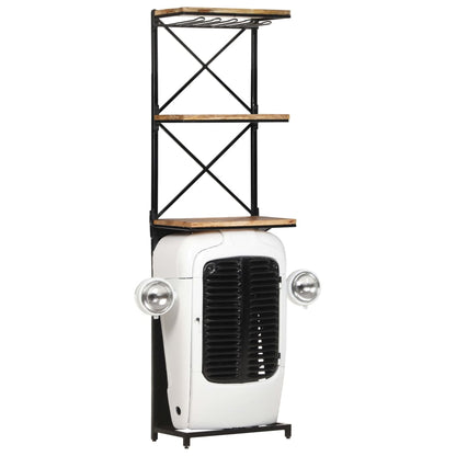 vidaXL Tractor Wine Cabinet White 49x31x172 cm Rough Mango Wood
