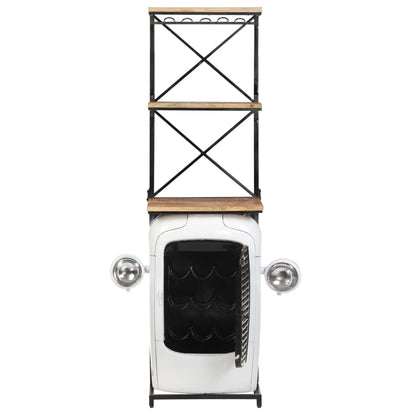 vidaXL Tractor Wine Cabinet White 49x31x172 cm Rough Mango Wood