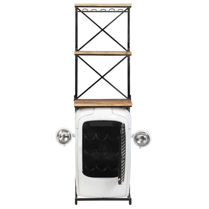 320487 vidaXL Tractor Wine Cabinet White 49x31x172 cm Rough Mango Wood
