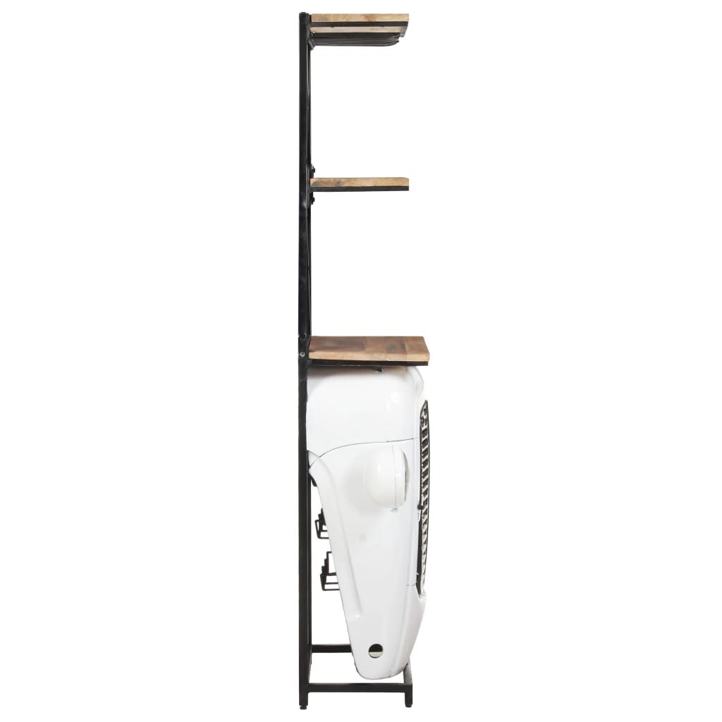 vidaXL Tractor Wine Cabinet White 49x31x172 cm Rough Mango Wood
