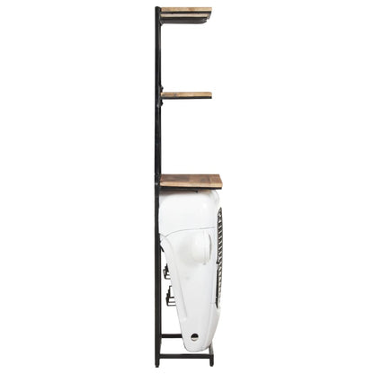 vidaXL Tractor Wine Cabinet White 49x31x172 cm Rough Mango Wood