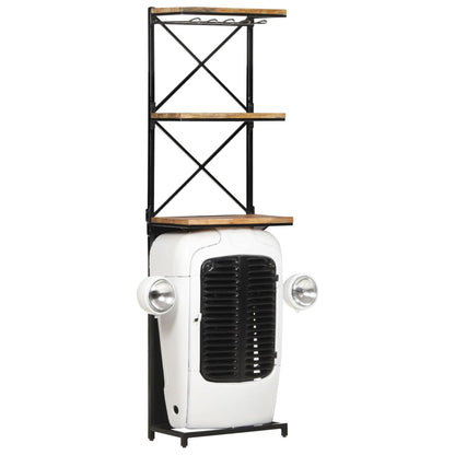 vidaXL Tractor Wine Cabinet White 49x31x172 cm Rough Mango Wood