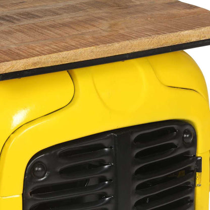 320488 vidaXL Tractor Wine Cabinet Yellow 49x31x172 cm Solid Mango Wood