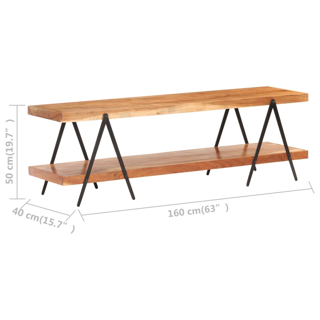 vidaXL TV Cabinet 160x40x50 cm Solid Acacia Wood