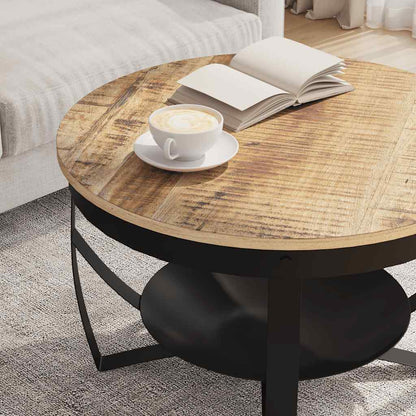 vidaXL Coffee Table Ø68x43 cm Rough Mango Wood