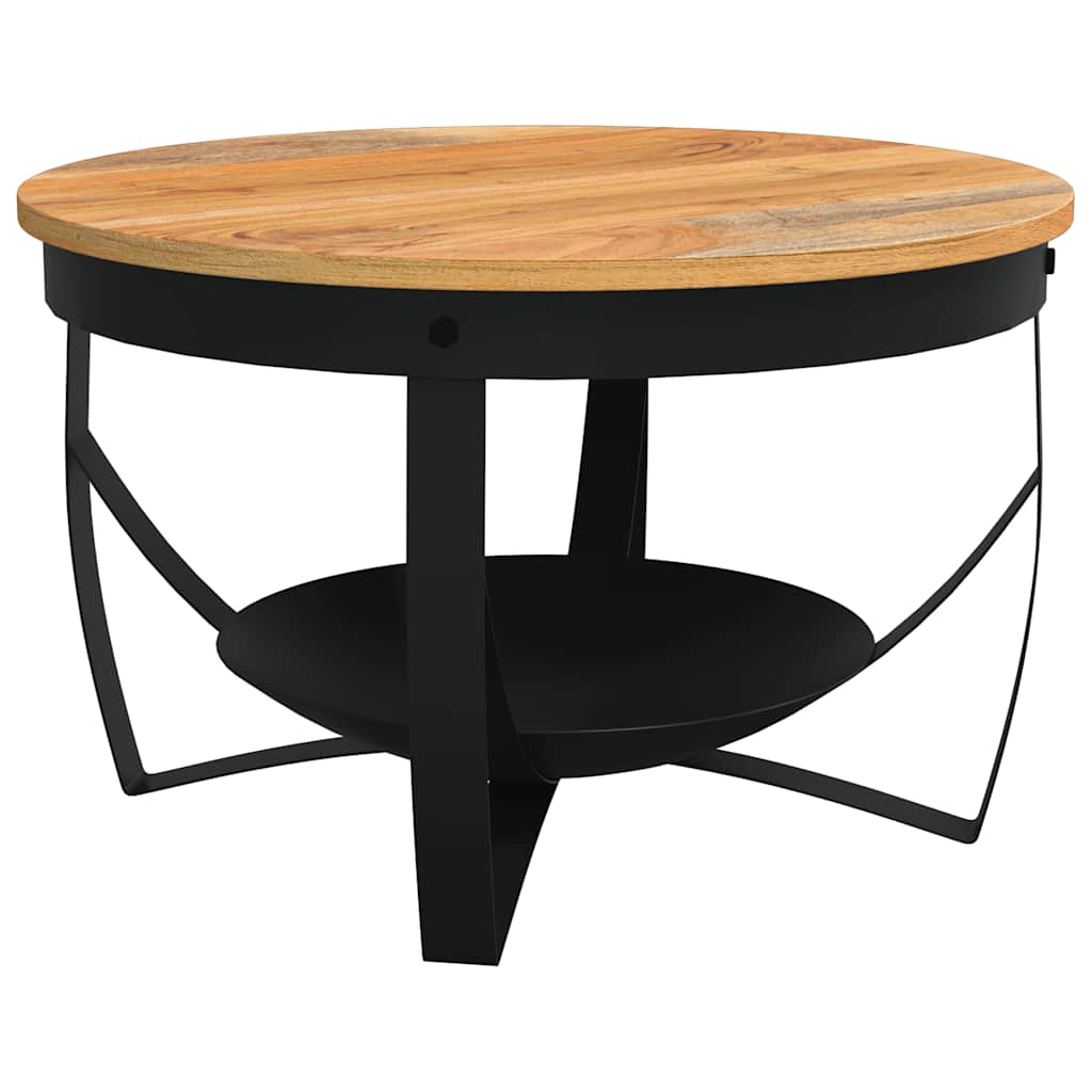 vidaXL Coffee Table | Natural, Black | Solid Acacia wood, Iron | Medium