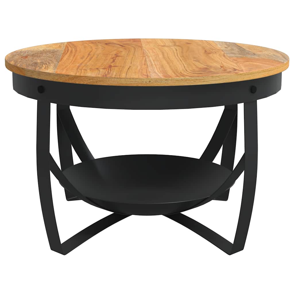 vidaXL Coffee Table | Natural, Black | Solid Acacia wood, Iron | Medium