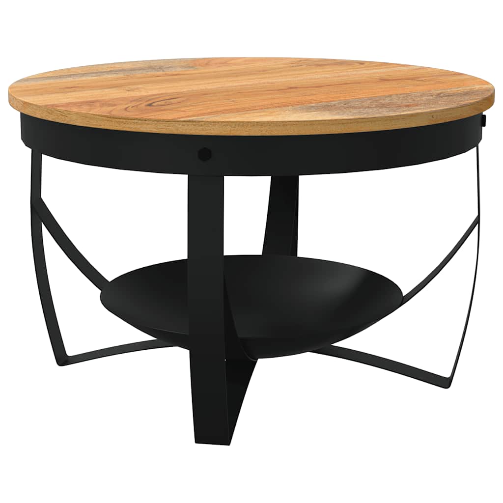 vidaXL Coffee Table | Natural, Black | Solid Acacia wood, Iron | Medium