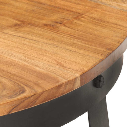 vidaXL Coffee Table | Natural, Black | Solid Acacia wood, Iron | Medium