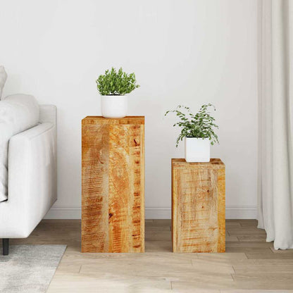 320804 vidaXL Plant Stands 2 pcs Solid Mango Wood